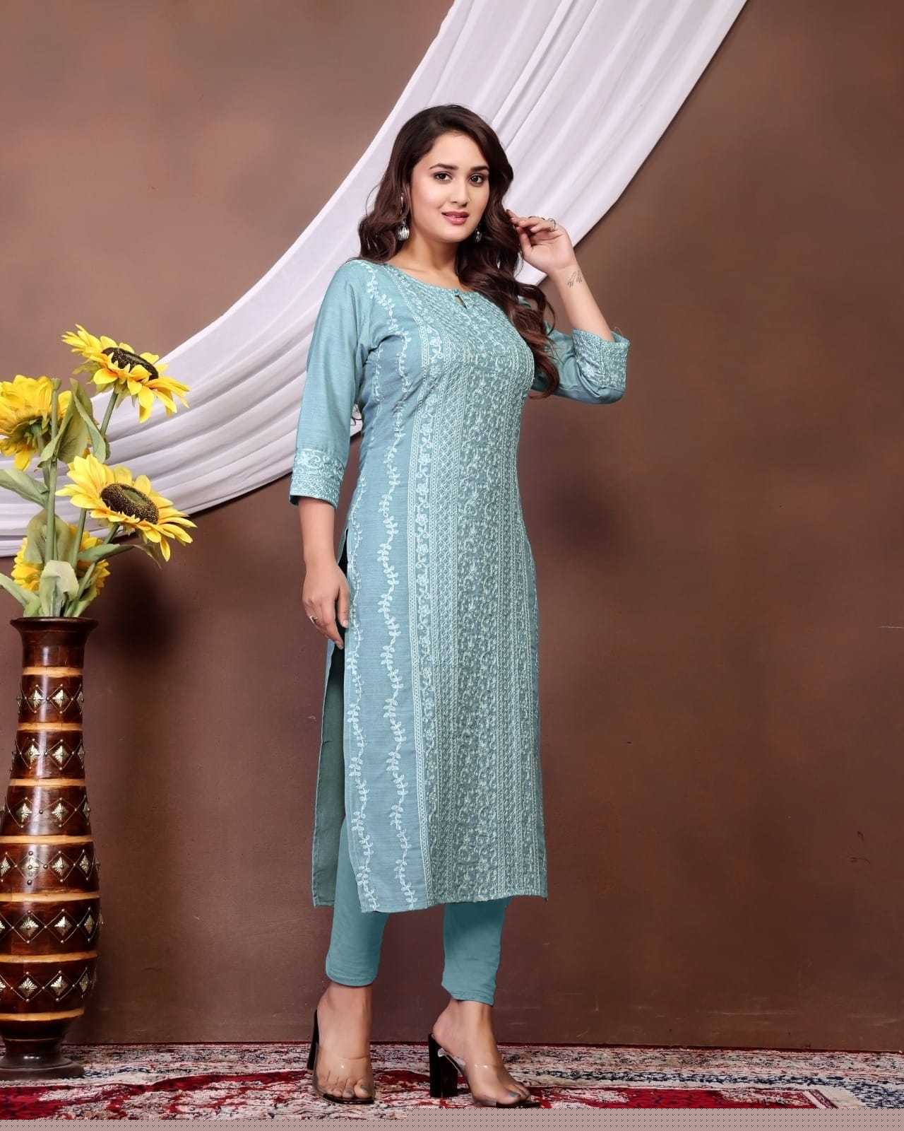Rayon Chikankari Kurti - MYLUXURY LANE ENTERPRISE